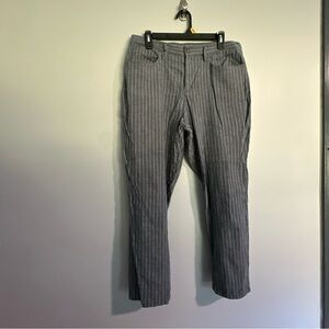 Theory Linen‎ Blend Ankle Pants Womens 30 Blue Pinstripe Stretch Beach Summer